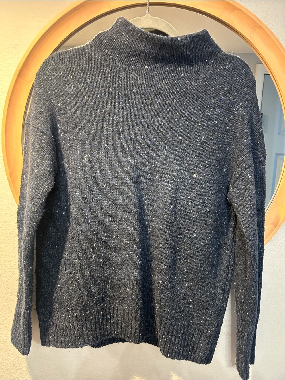Vince Navy Flecked Turtleneck Sweater